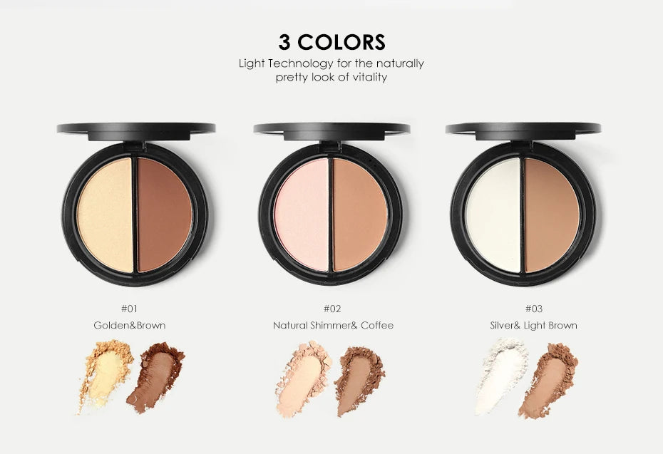 FOCALLURE Highlighter Contour Palette Matte Shimmer Face Shading Powder Natural Bronzer Illuminator Makeup Palette Cosmetics