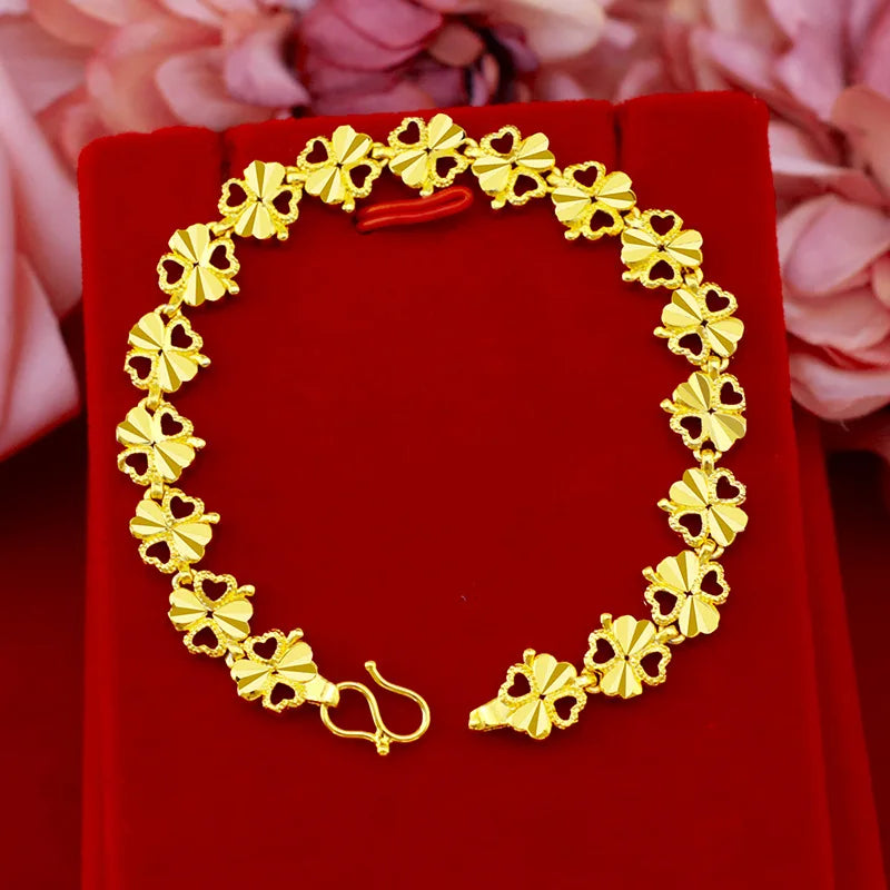 Luxury 18k Gold Original Bracelet for Women Luxury Trendy for Party High Quality Jewelry Wedding Bijoux Femme