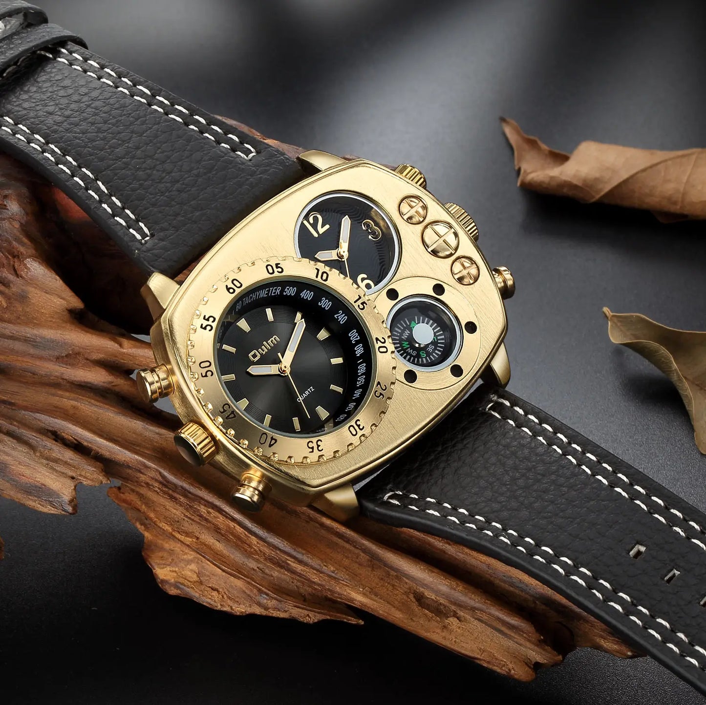 Luxury Sports Watches for Men Top Brand Casual Military Big Dial Cool Man Unique Wristwatch Male Decorative Compass Quartz Clock