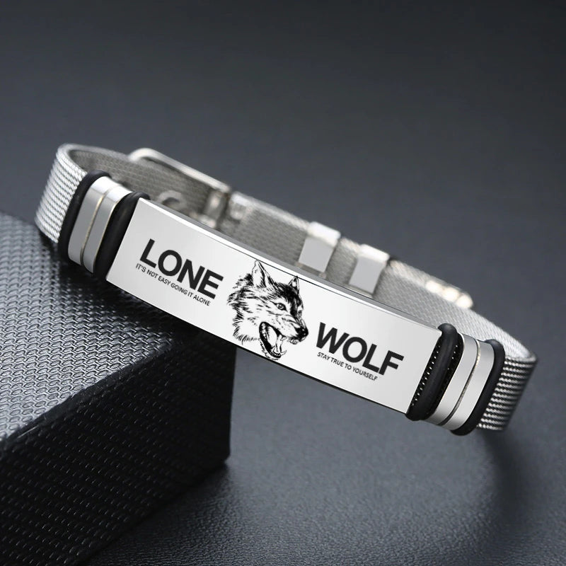 MESH BRACELET FOR MEN WOMEN SILVER STAINLESS STEEL METAL ADJUSTABLE ENGRAVABLE UNISEX BRACELETS
