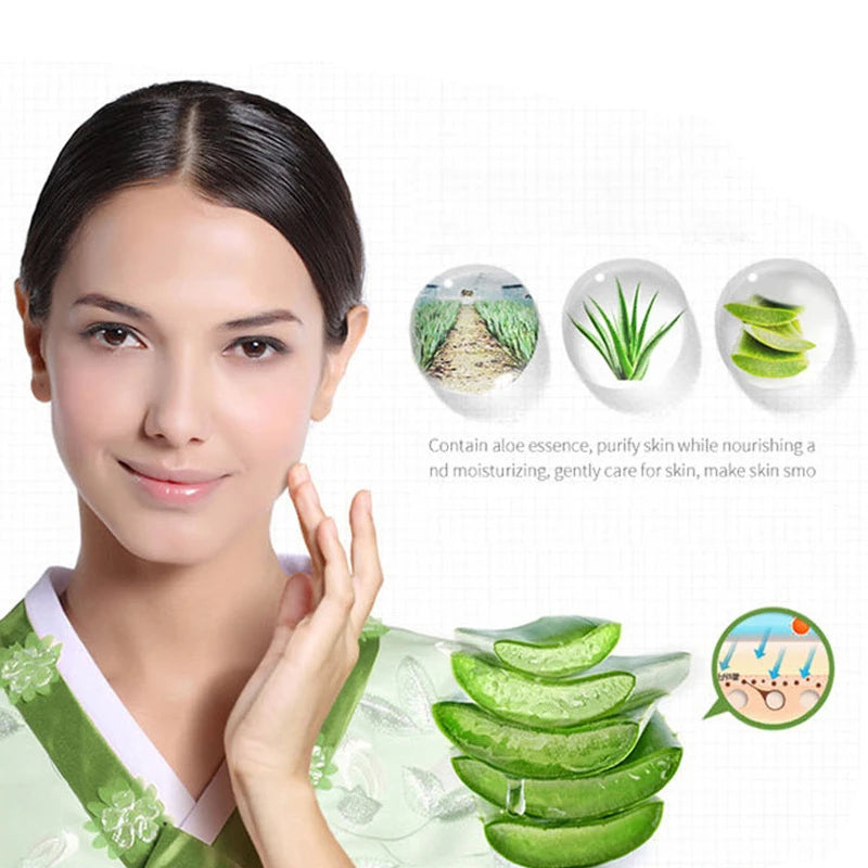 Aloe Vera Facial Cleanser Face Massage Cleaning Foam Cleansing Brush Moisturizing Acne Treatment Oil Control Blackhead Removal