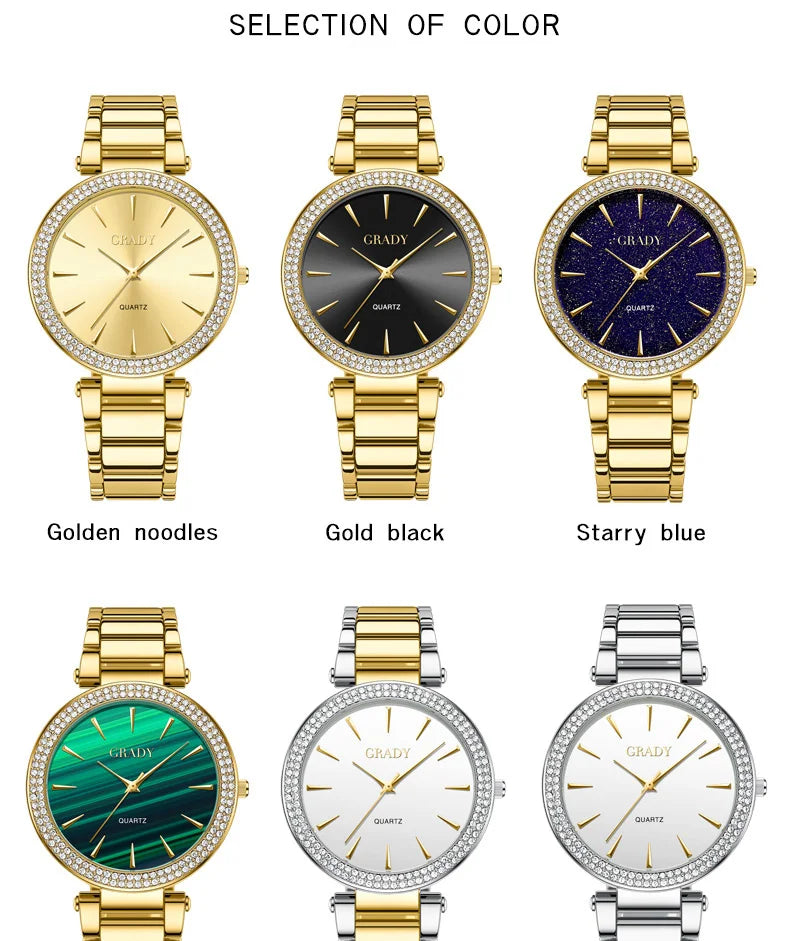 Luxury woman watch gold watch women luxe femme Gift for wife diamond watch quartz watches wristwatches for ladies