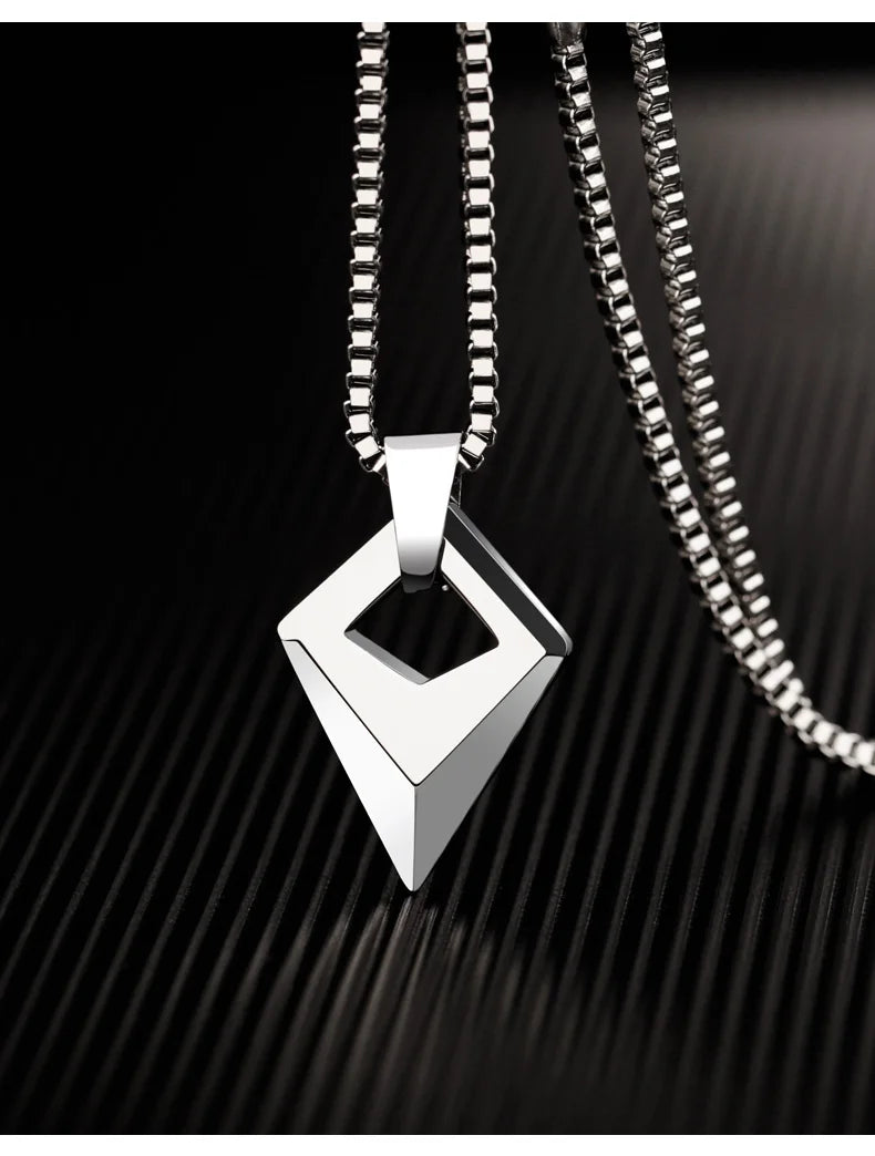 Male Necklace,Pendant for Men with Titanium Steel Chain,High Polished Tungsten Aesthetic Jewelry,Customized