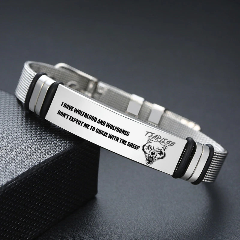 MESH BRACELET FOR MEN WOMEN SILVER STAINLESS STEEL METAL ADJUSTABLE ENGRAVABLE UNISEX BRACELETS