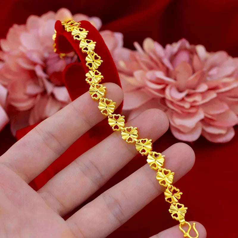 Luxury 18k Gold Original Bracelet for Women Luxury Trendy for Party High Quality Jewelry Wedding Bijoux Femme