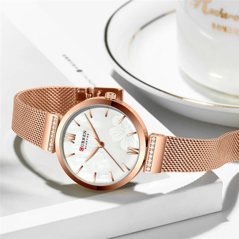 CURREN 9067 Watches Women's Simple Fashion Quartz Watch Ladies Wristwatch Charm Bracelet Stainless Steel Clock Relogio Feminino