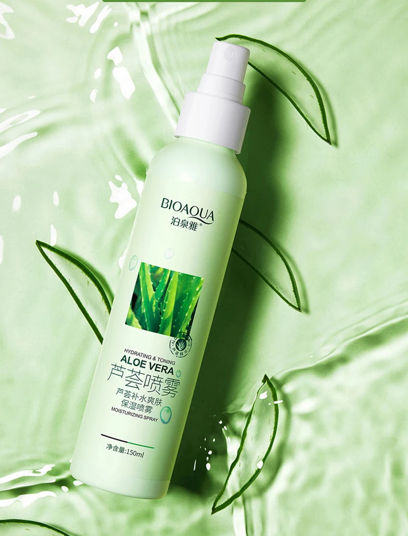 Aloe Vera Face Moisturizing Spray Improve Dryness Makeup Base Liquid Sooth Skin Refreshing Non Greasy Facial Toner Care Water