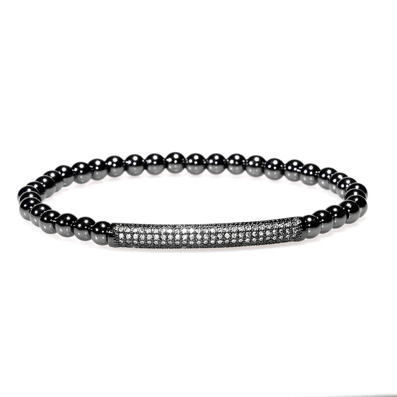 3pcs/Set Luxury Royal King Crown Dice Charm CZ Ball Elastic Bracelet Mens Fashion Bracelets & Bangles Women Jewelry