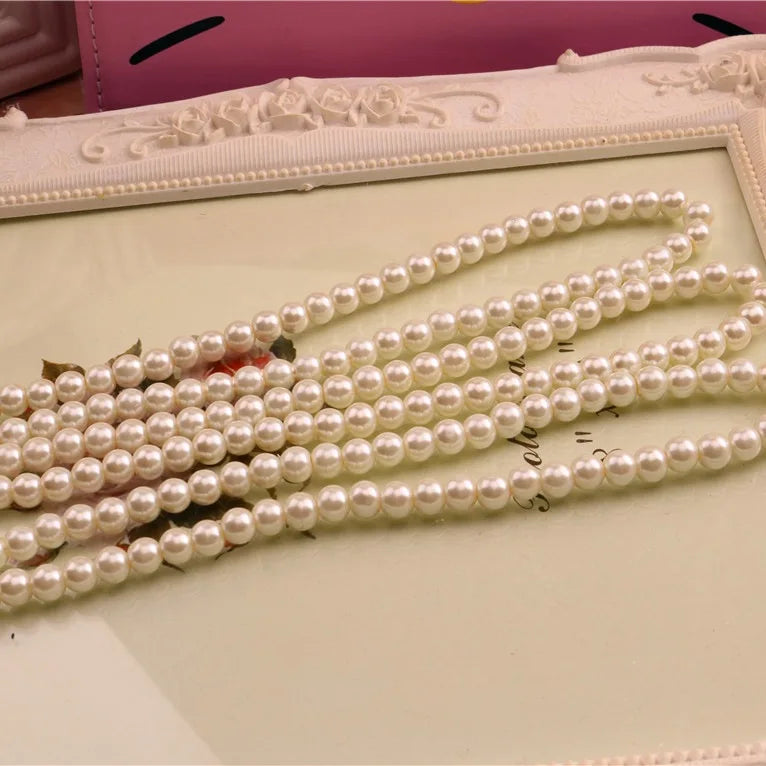 Hot Womens jewellery colliers big chain simulated pearl necklace bridal jewelry necklace female white wedding gifts N1007