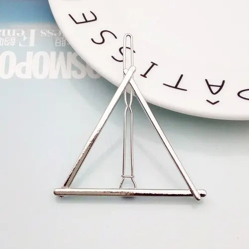 Fashion Woman Hair Accessories Triangle Hair Clip Pin Metal Geometric Alloy Hairband Moon Circle Hairgrip Barrette Girls Holder