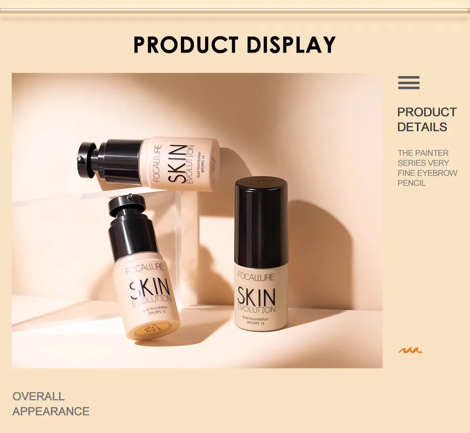 Wholesale FOCALLURE Face Makeup Foundation Makeup Base Liquid Foundation Concealer Whitening Moisturizer Oil-control Cosmetics