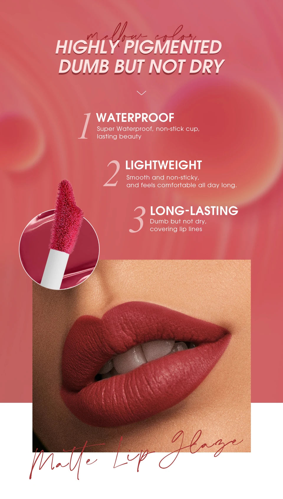 O.TWO.O 12 Color Liquid Lipstick Matte Finish Sexy Silky Lip Gloss Waterproof Kiss-proof Lasting Lip Glaze Lip Tint Cosmetics