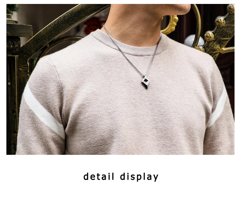 Male Necklace,Pendant for Men with Titanium Steel Chain,High Polished Tungsten Aesthetic Jewelry,Customized