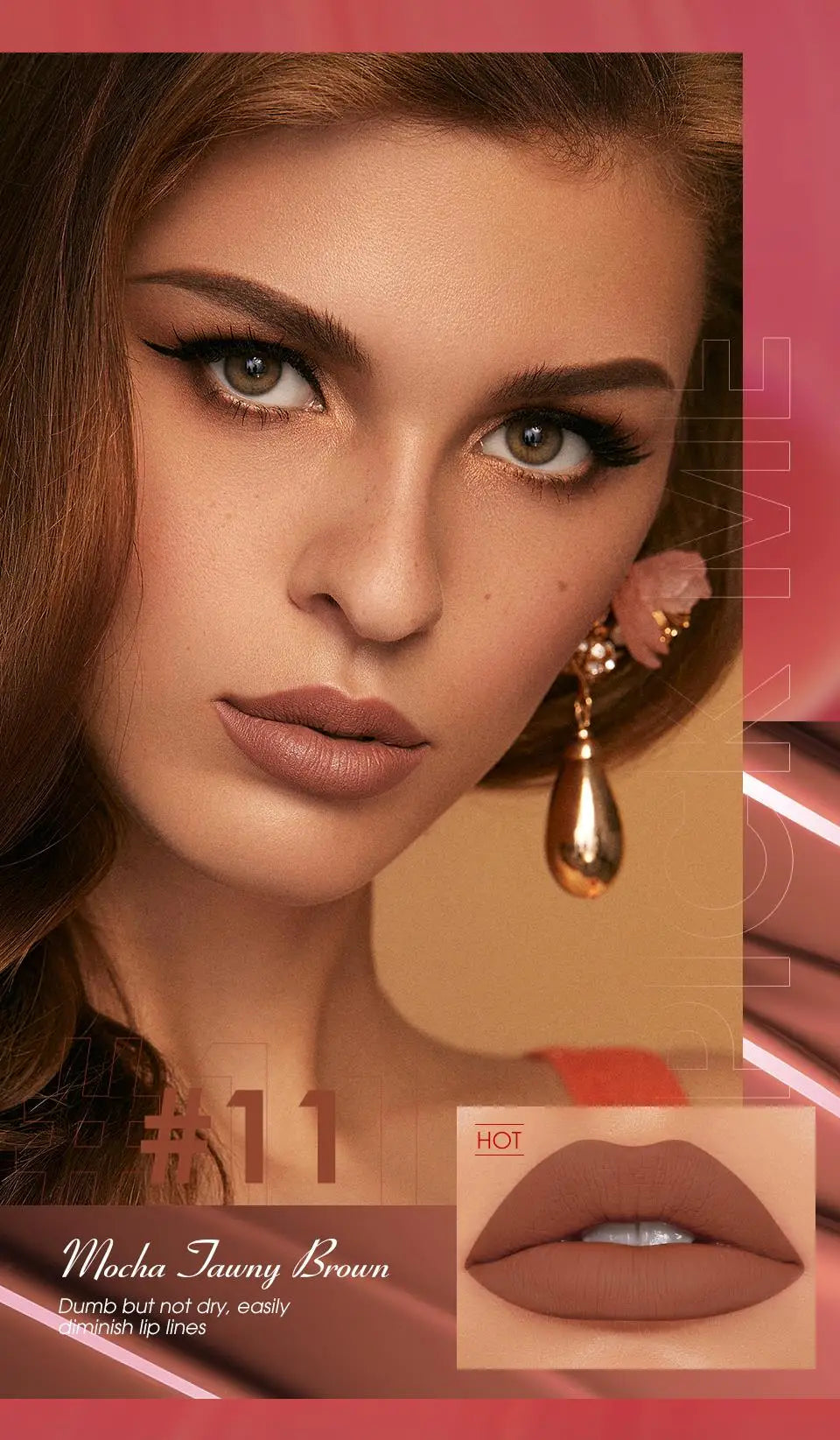 O.TWO.O 12 Color Liquid Lipstick Matte Finish Sexy Silky Lip Gloss Waterproof Kiss-proof Lasting Lip Glaze Lip Tint Cosmetics