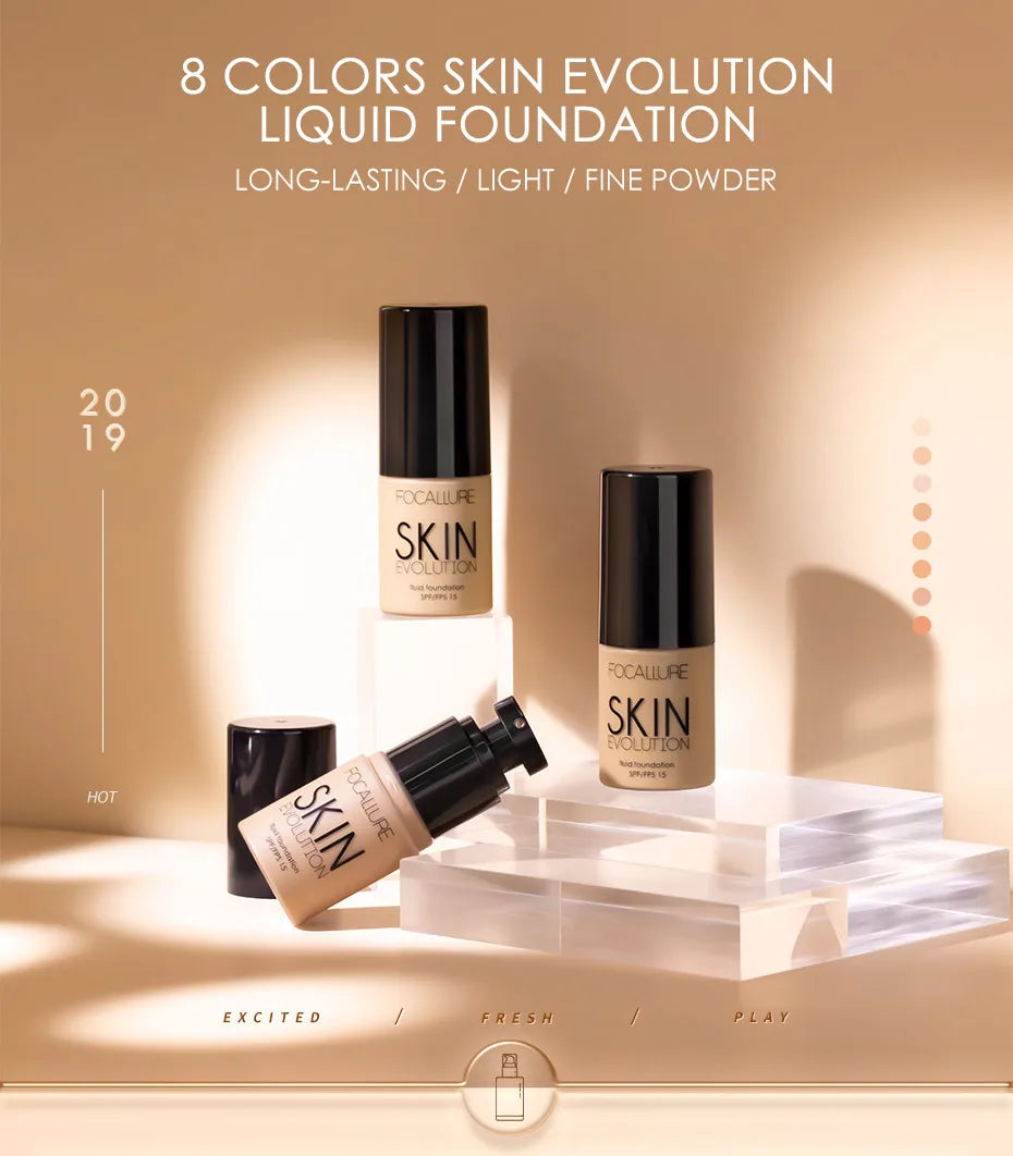 Wholesale FOCALLURE Face Makeup Foundation Makeup Base Liquid Foundation Concealer Whitening Moisturizer Oil-control Cosmetics