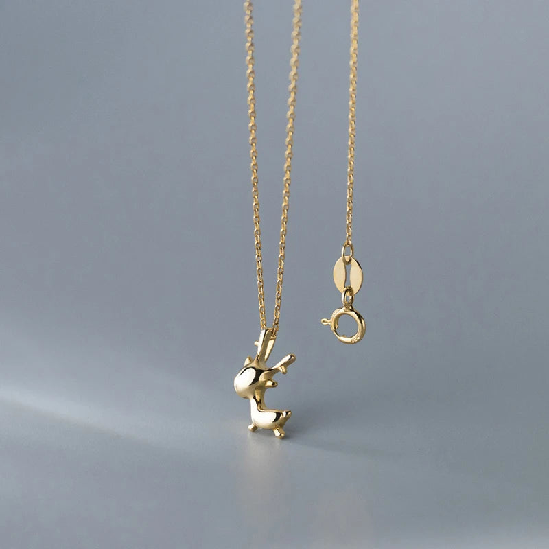 Christmas Gifts Jewelry!!! 925 Sterling Silver Glossy Cute Deer Pendant Necklace Factory Wholesale Women Girls
