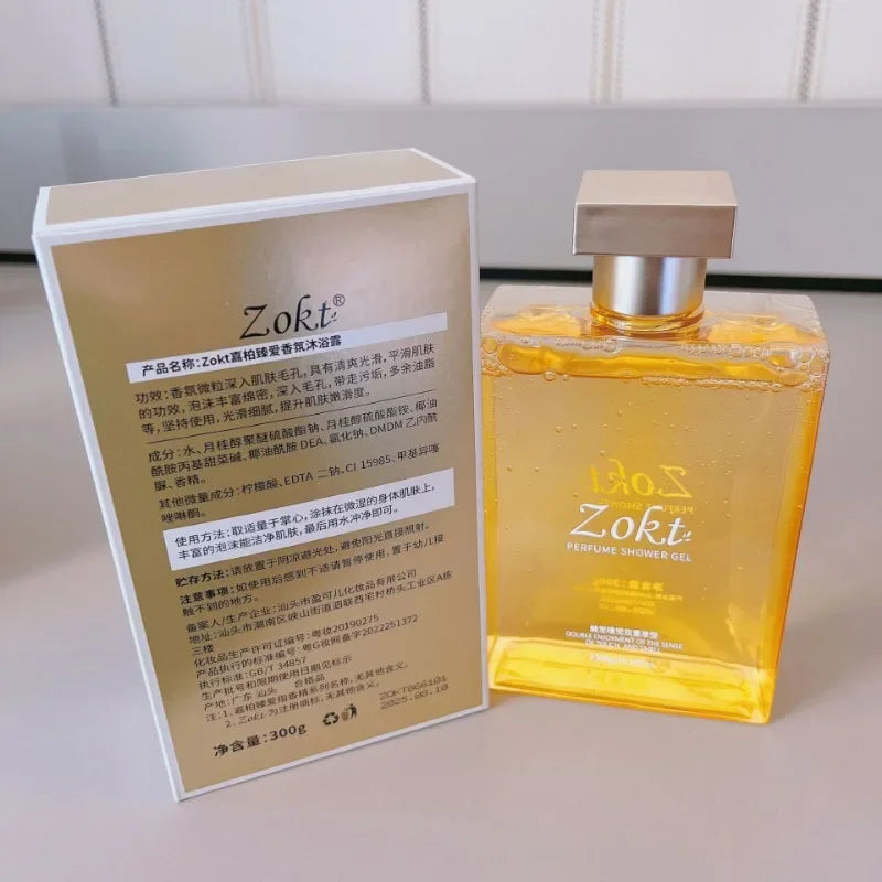 300ml White Perfumed Body Wash Refreshing, Moisturizing,Long-lasting Fragrance Body Brightening Niacinamide Cleansing Shower Gel