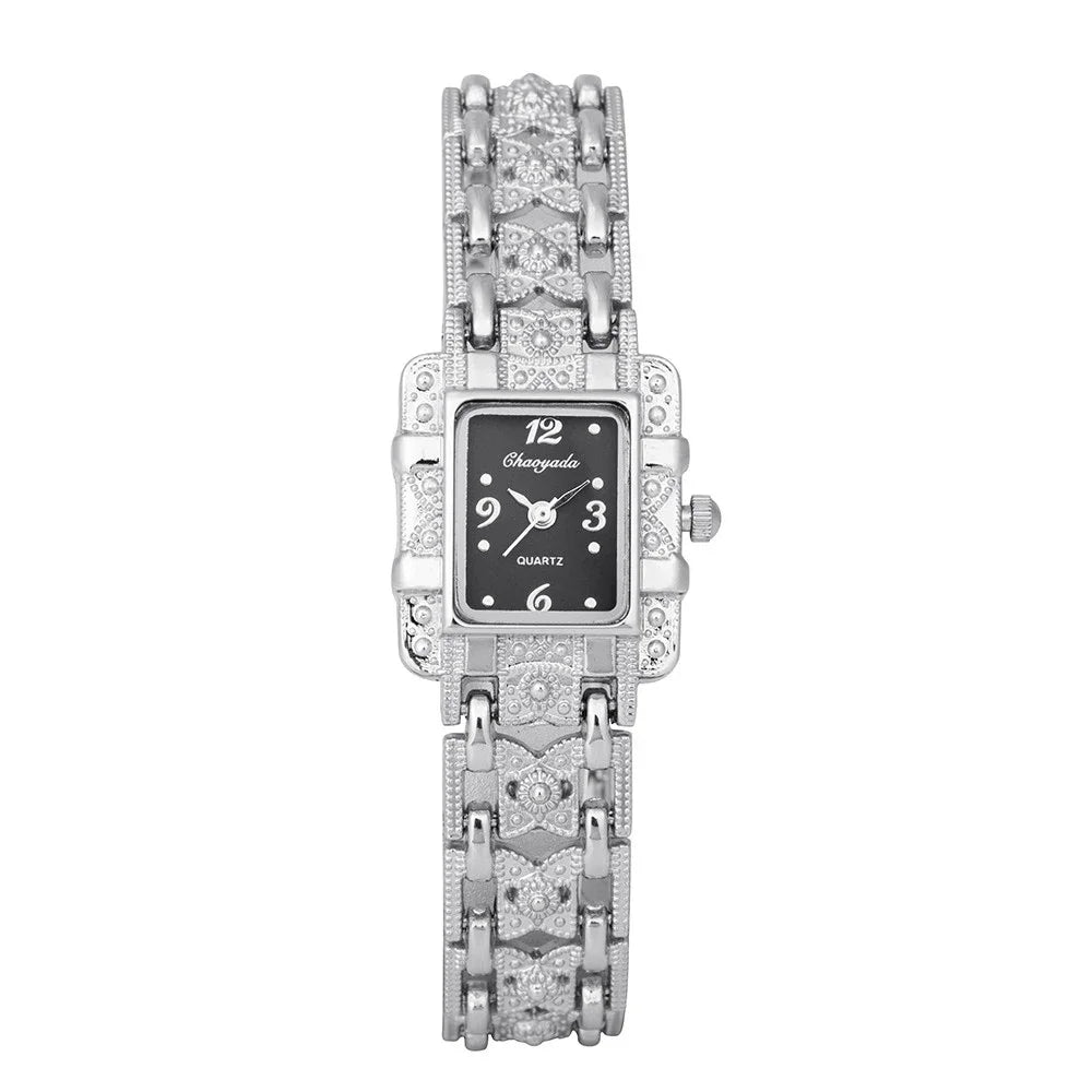 Luxury Sliver Metal Women Bracelet Wrist Watch Top Brand Fashion Crystal Quartz Watch Elegant Square Ladies Clock Reloj Mujer