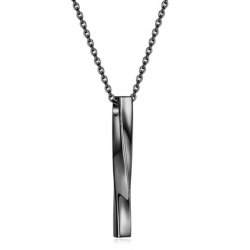 Mens Jewellery New Vintage Rectangle Pendant Necklace Men Width 3mm Stainless Steel Handmade Chain Necklace for Men Jewelry Gift