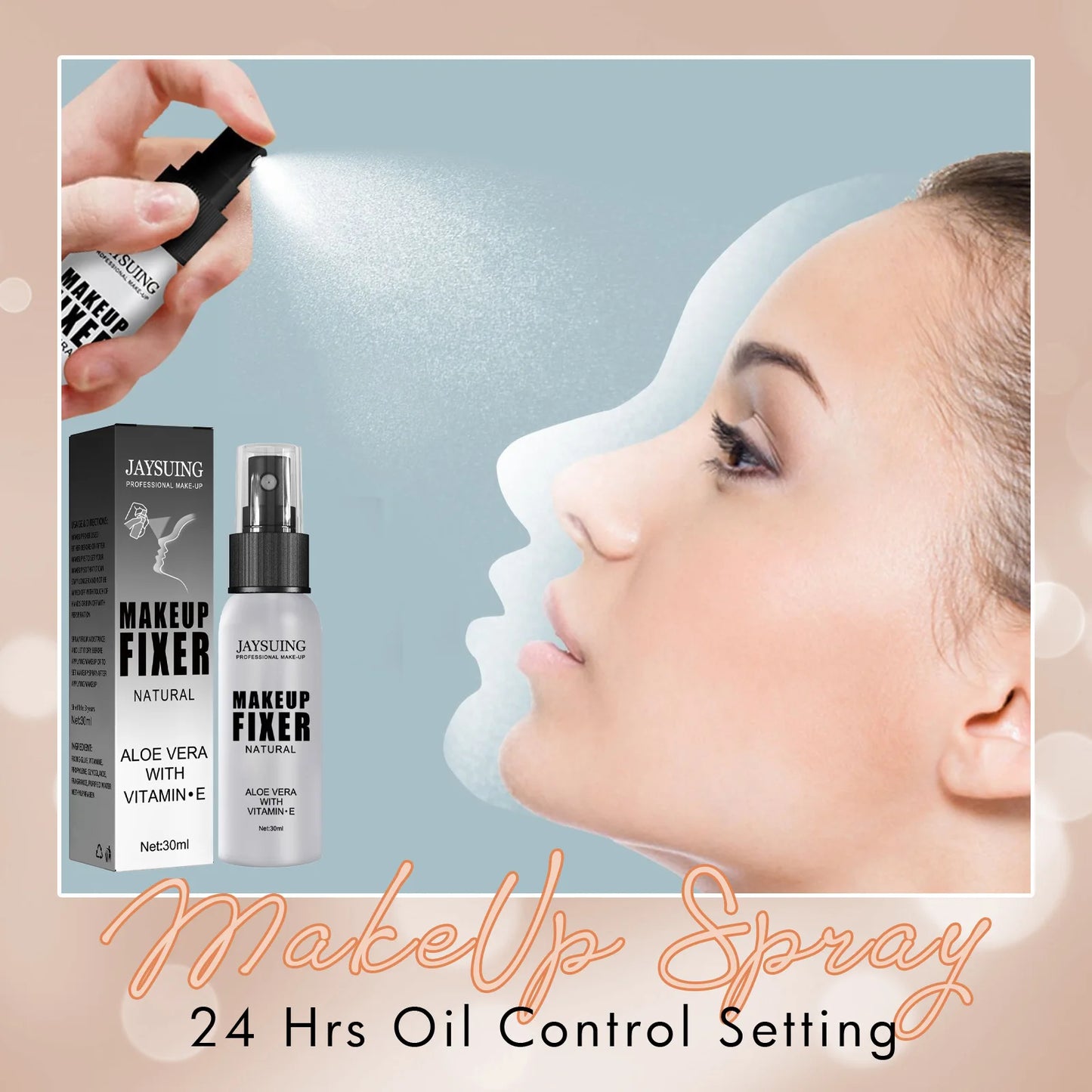 30ml Makeup Setting Spray For Face Transfer-proof Long-lasting Oil-free No Separation Refreshing Quick Fixer Makeup Spray