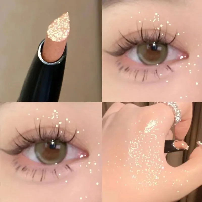 Glittering Eyeshadow Pen Face Makeup Highlighter Stick Long lasting Shiny Diamond Pink Silkworm Champagne Gold Eyeliner Gel Pen
