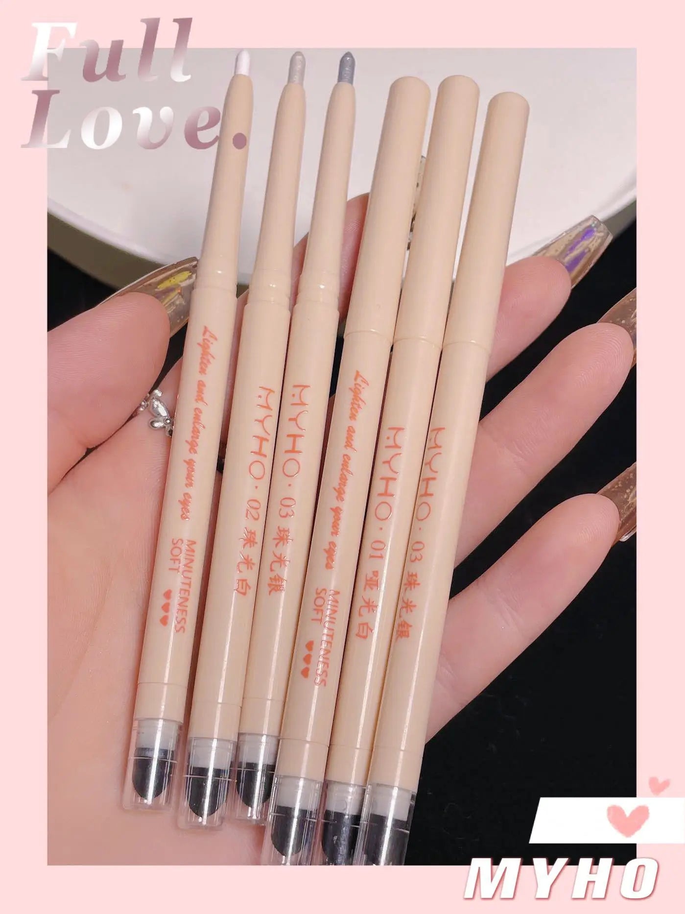 Matte Pearlescent White Eye Shadow Stick Smooth Eye Makeup Highlighter Shimmer Waterproof Pearly Silver Eyeliner Silkworm Pen