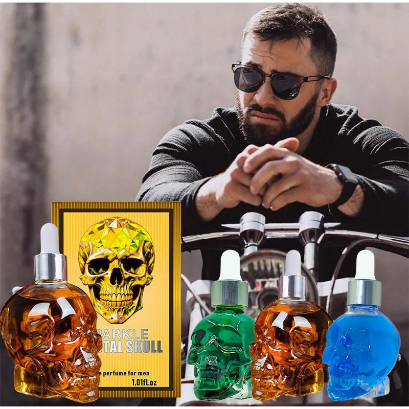 Men's Beard Care Perfume Oil 15ml Gentleman Fragrance Long-lasting Fragrance Brand Skull Perfume Portable Fresh Eau De Perfume
