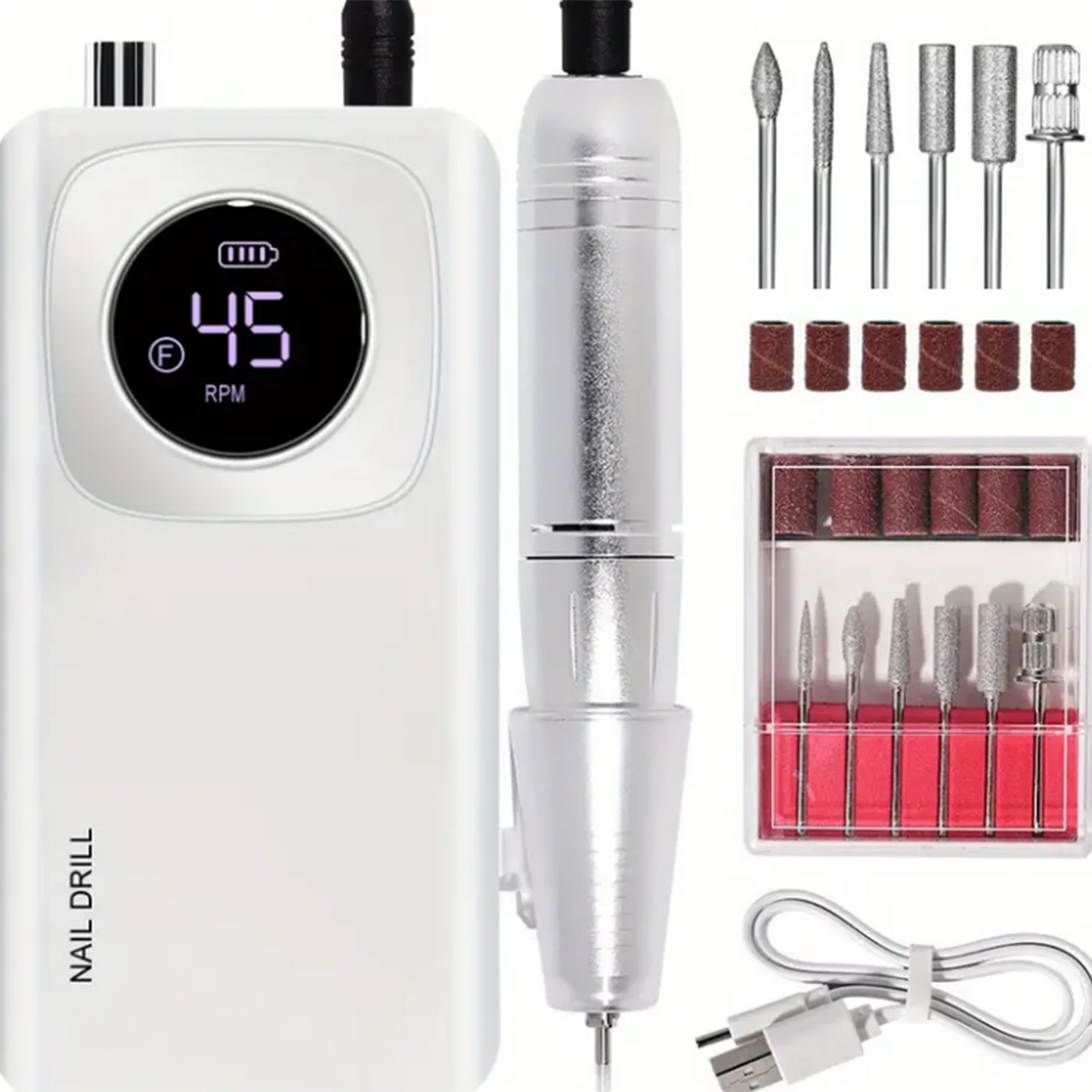 Nail polisher nail polisher removes nails and peels off dead skin, LCD display, metal handle, easy to use without hurting nails.