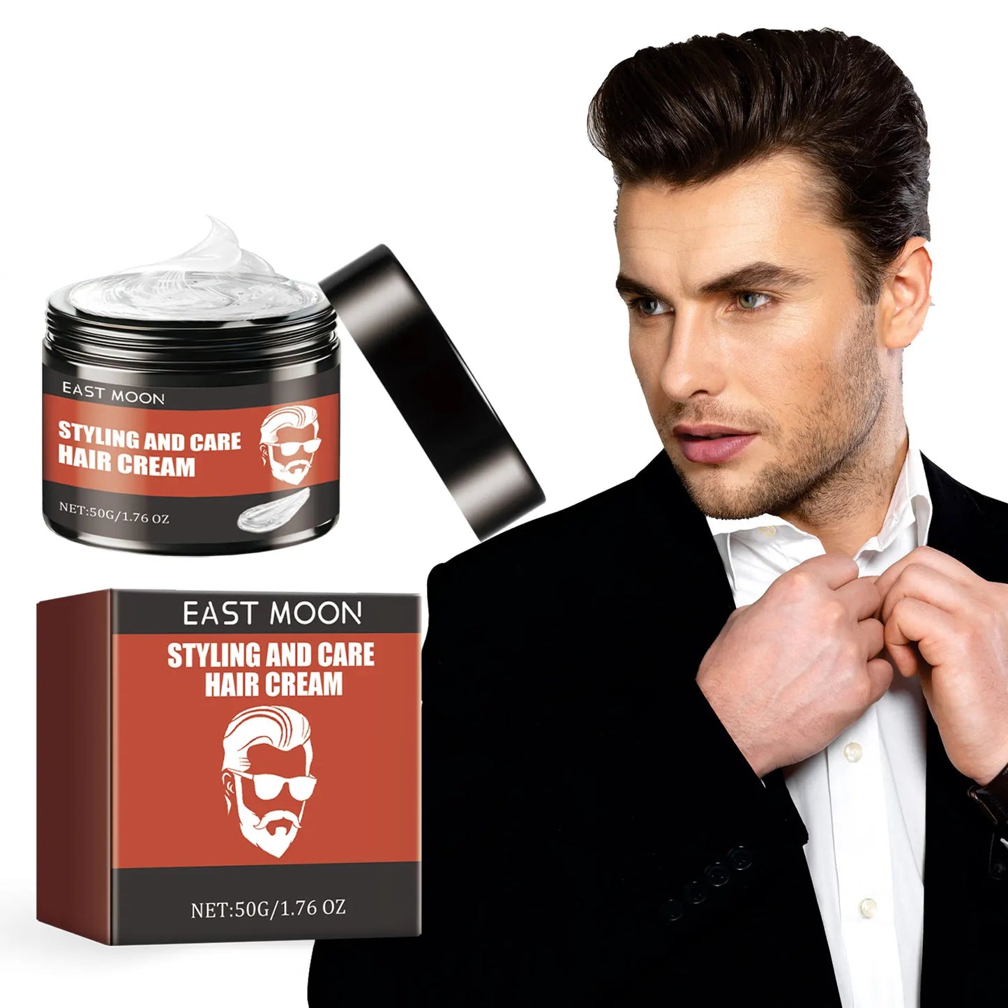 Men Hair Styling Cream Improving Curly Non Greasy Reducing Frizz Strong Holding Edge Control Long Lasting Finishing Hair Pomade