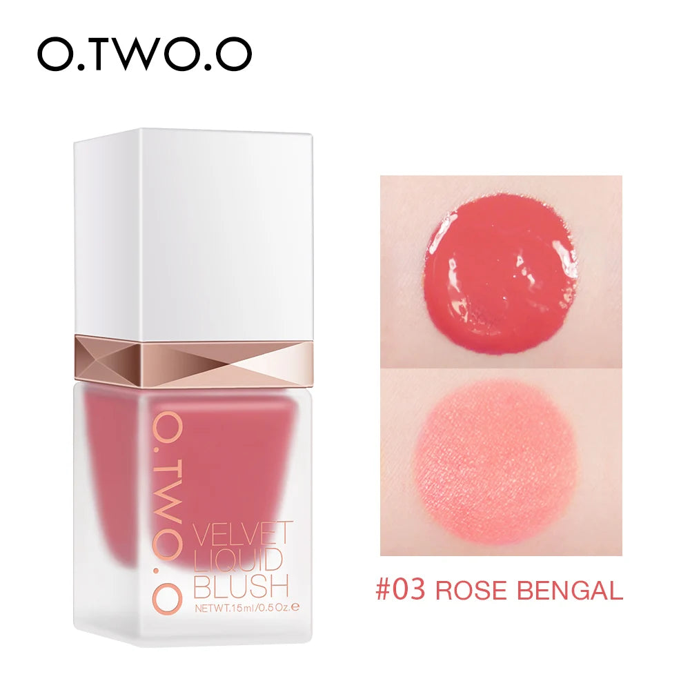 O.TWO.O Liquid Blusher 4 Colors Rose Pink Blush Long Lasting Natural Cheek Face Makeup Blusher High Pigment For Women Cosmetics