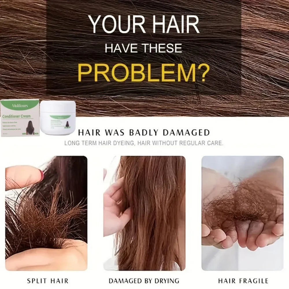 Muliliours Leave-In Hair Conditioner Deep Moisturizing with Strong Strands Natural Ingredients for All Hair Types Gentle Care