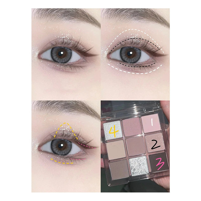 High Quality Matte Eyeshadow Palette Pearlescent Sequins Blush Eyeshadow Highlighter For Women
