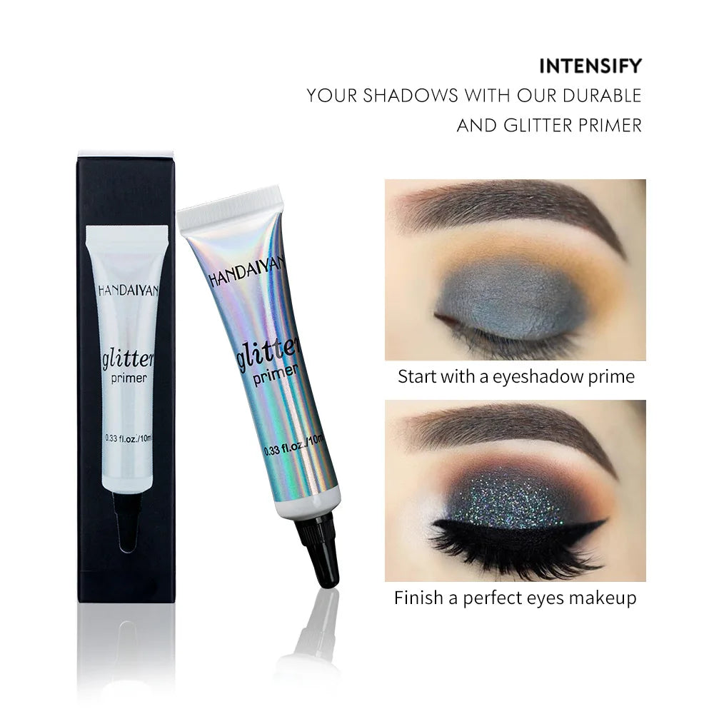 HANDAIYAN Sequin Glitter Primer Makeup Glue Eyeshadow Primer For Lips Eyes Face Long Lasting Multi-Functional Primer