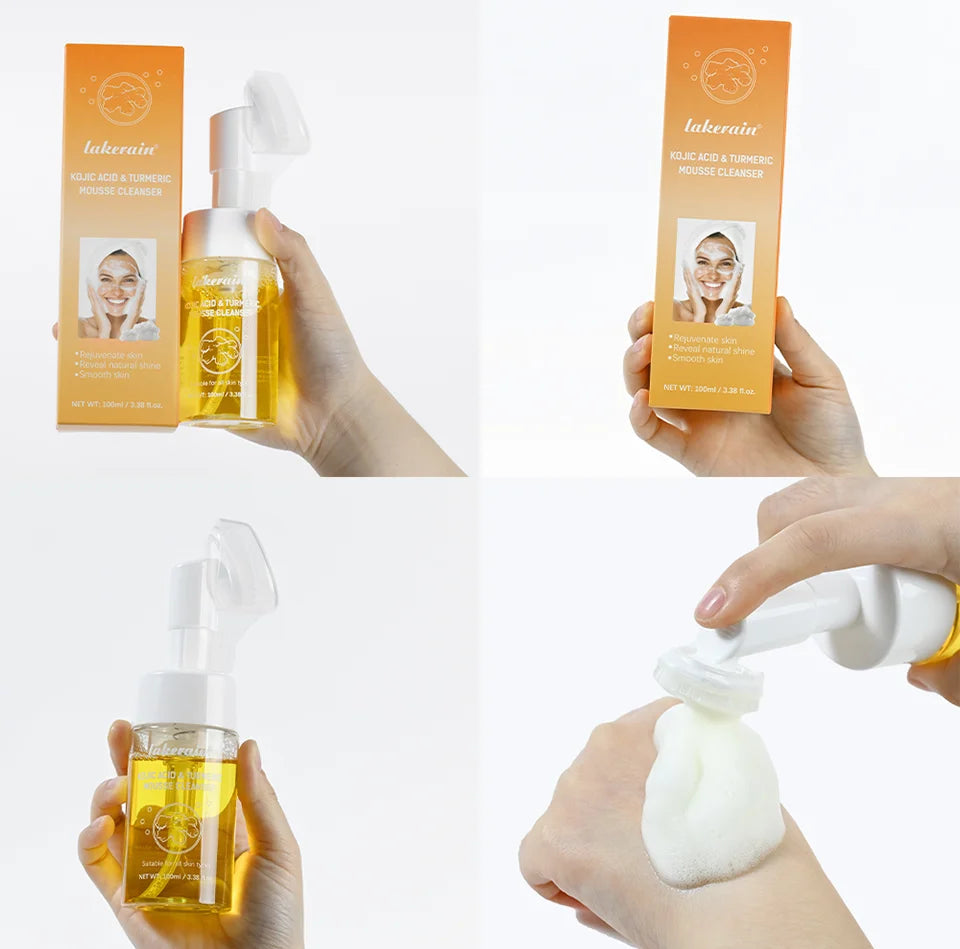 Turmeric Cleansing Mousse Exfoliating Hydrating Mild Non-Irritating Cleansing Moisturizing Soothing Foaming Facial Wash