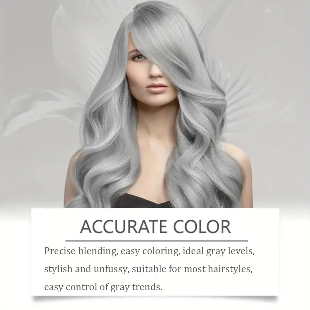 100g Grey Hair Dye Cream Unisex Smoky Punk Style Styling No Damage Quick Coloring Long-Lasting Professional Hairs Dyeing Creams