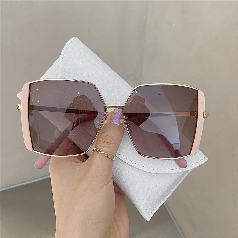 Luxury Oversized Polarized Sunglasses Women Face Slimming Designer Frame UV Protection High Quality Premium Fashion Eyewear
