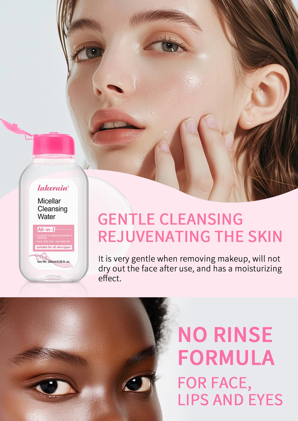 100ml Garnier Micellar Water Hydrating Facial Cleanser Deep Makeup Remover Cleaning Water Refresh Hydrate Cleansing Skin