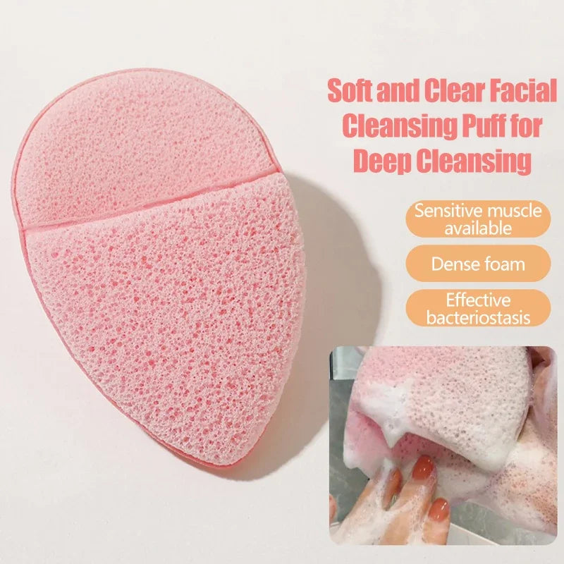 1PC Face Wash Cleansing Puff Soft Cosmetic Sponge Deep Facial Cleansing Mask Makeup Remover Cosmetic Puff Reusable Clean Tool