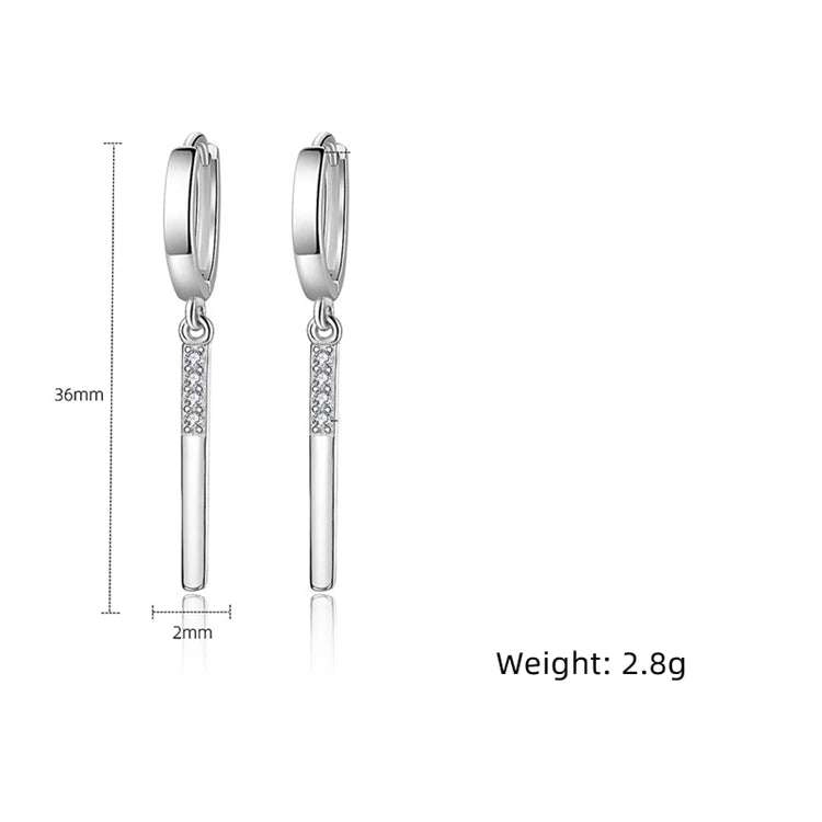 Fashion 925 Sterling Silver earrings For Women Simple Creative Small Stick Ear Buckle Jewelry Lady Anniversary Accessories Gifts