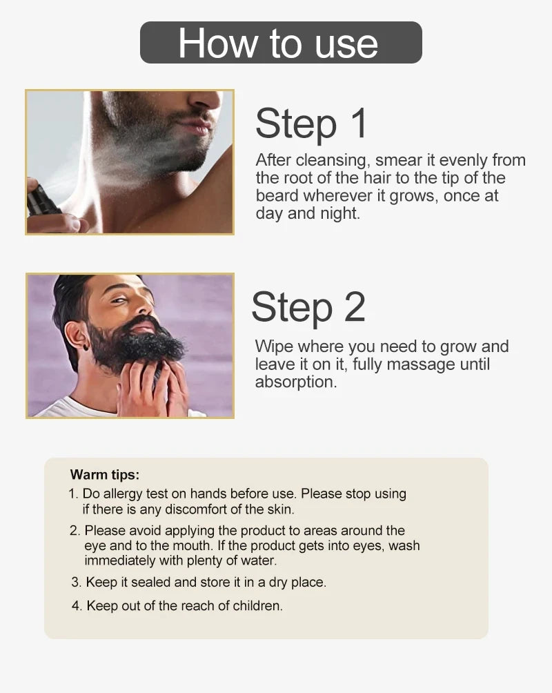 Natural Beard Care Essential Oil 30ml,Deeply Moisturizes Nourishes Beard,Smooth & Glossy for Men Fuller Thicker Styling Care