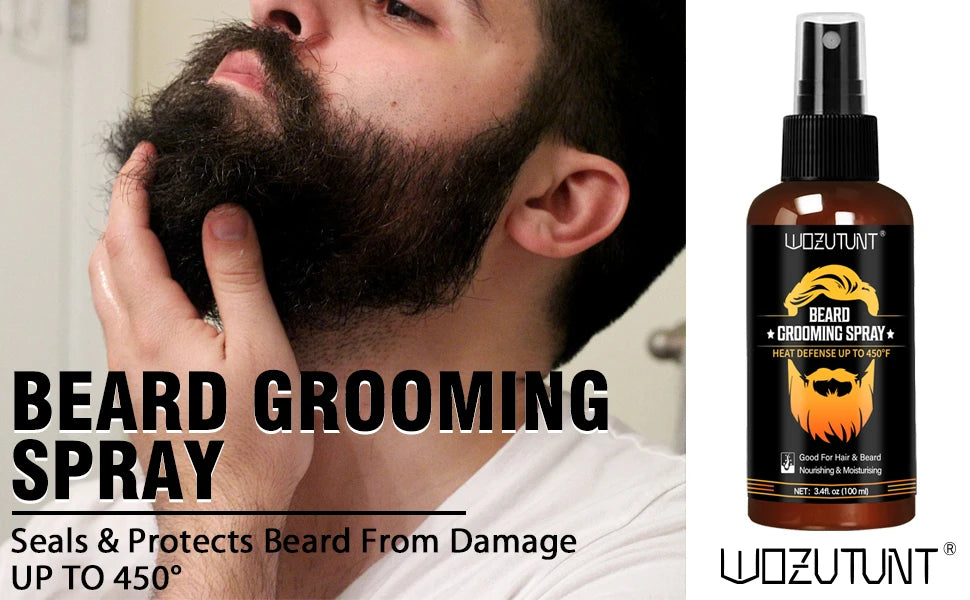 Facial Hair Care Product for Men Moustache Moisturize Grooming Spray Beard Wash Whisker Nourish Oil Softening Styling Beard Balm