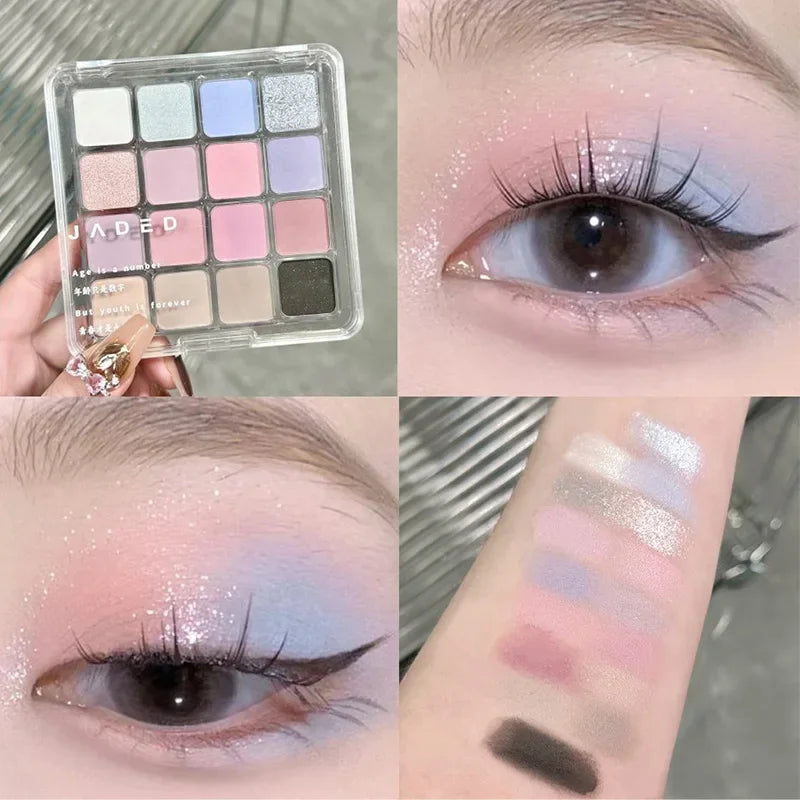 High Quality Matte Eyeshadow Palette Pearlescent Sequins Blush Eyeshadow Highlighter For Women