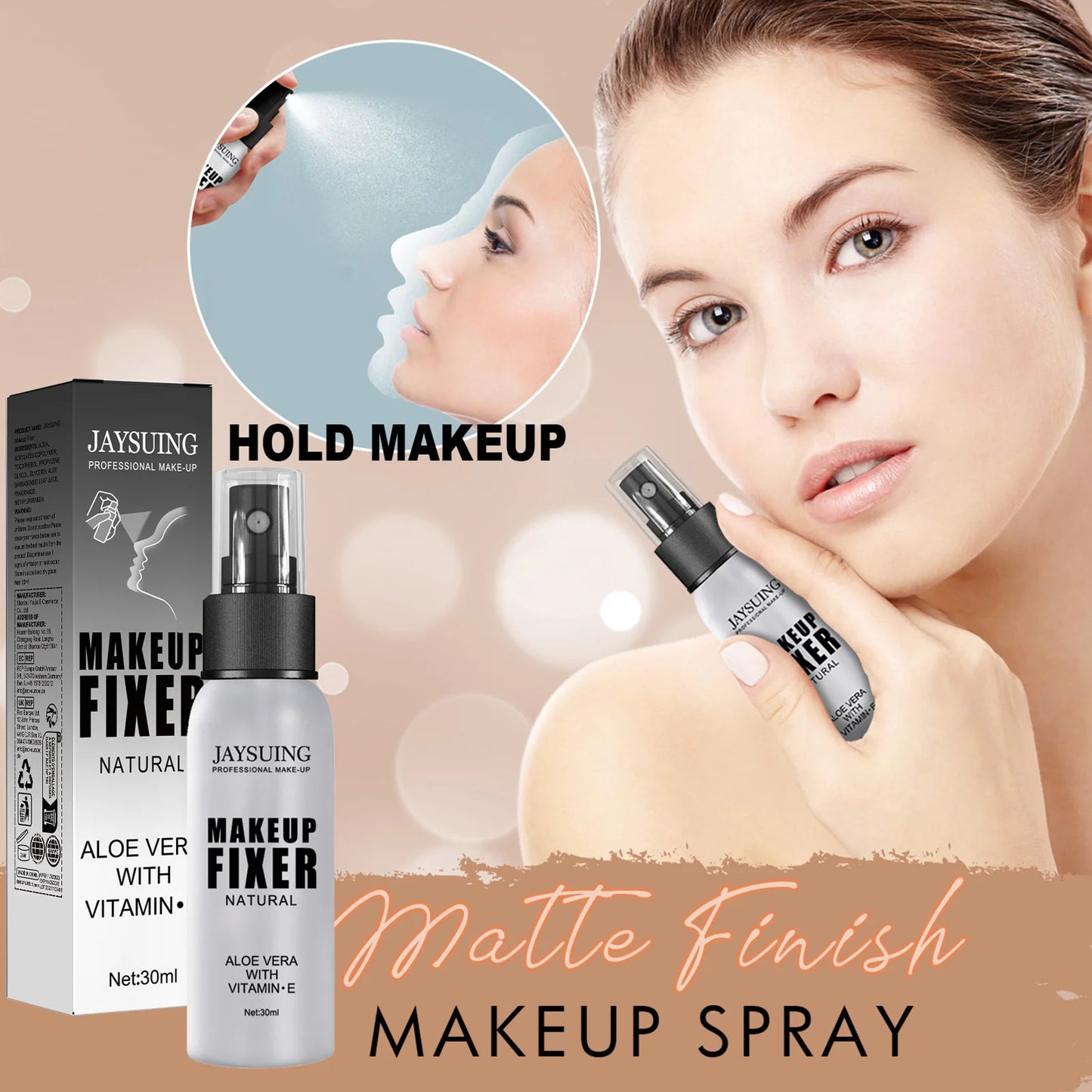 30ml Makeup Setting Spray For Face Transfer-proof Long-lasting Oil-free No Separation Refreshing Quick Fixer Makeup Spray