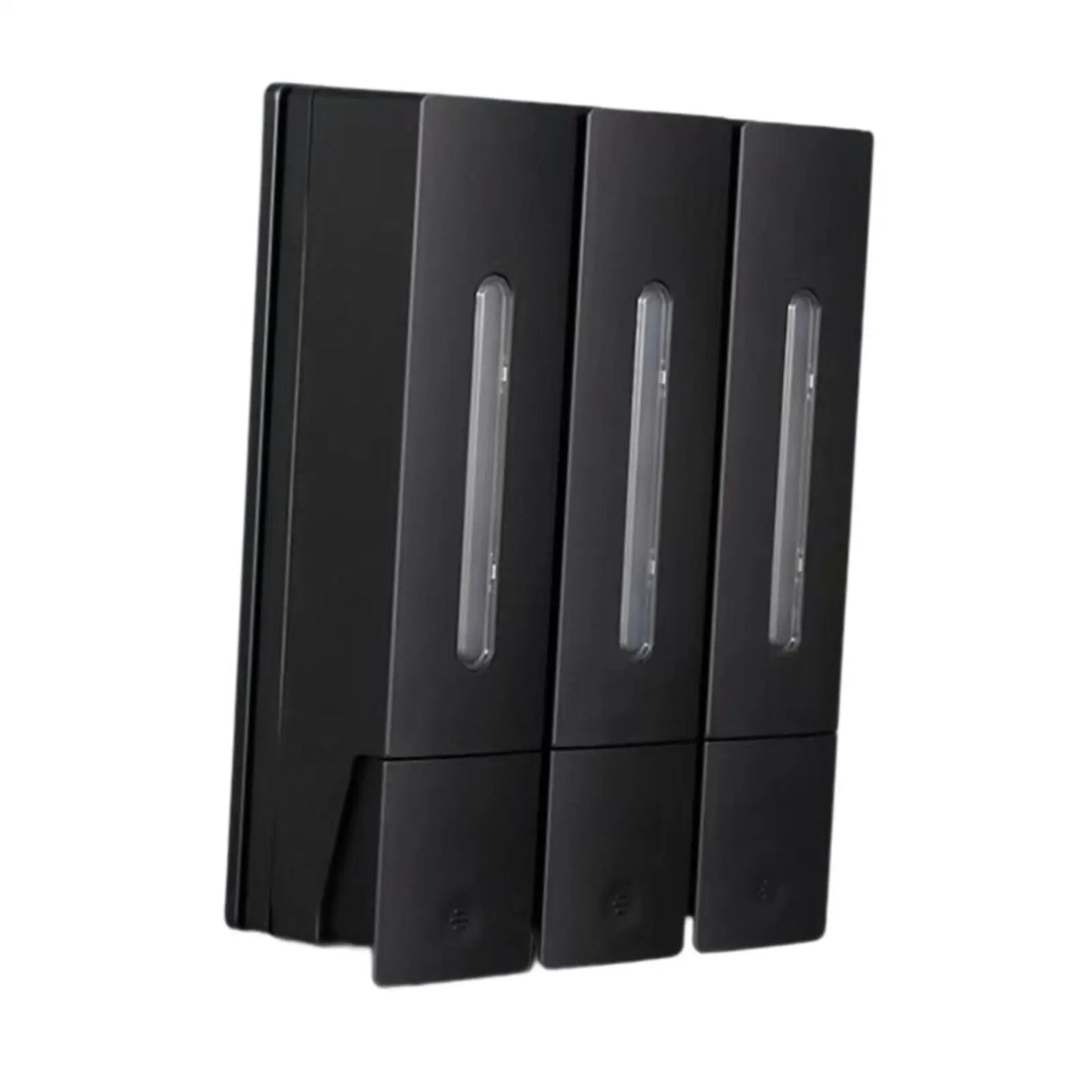 Three Chamber Wall-Mounted Dispenser for Shampoo and Conditioner in Bathrooms