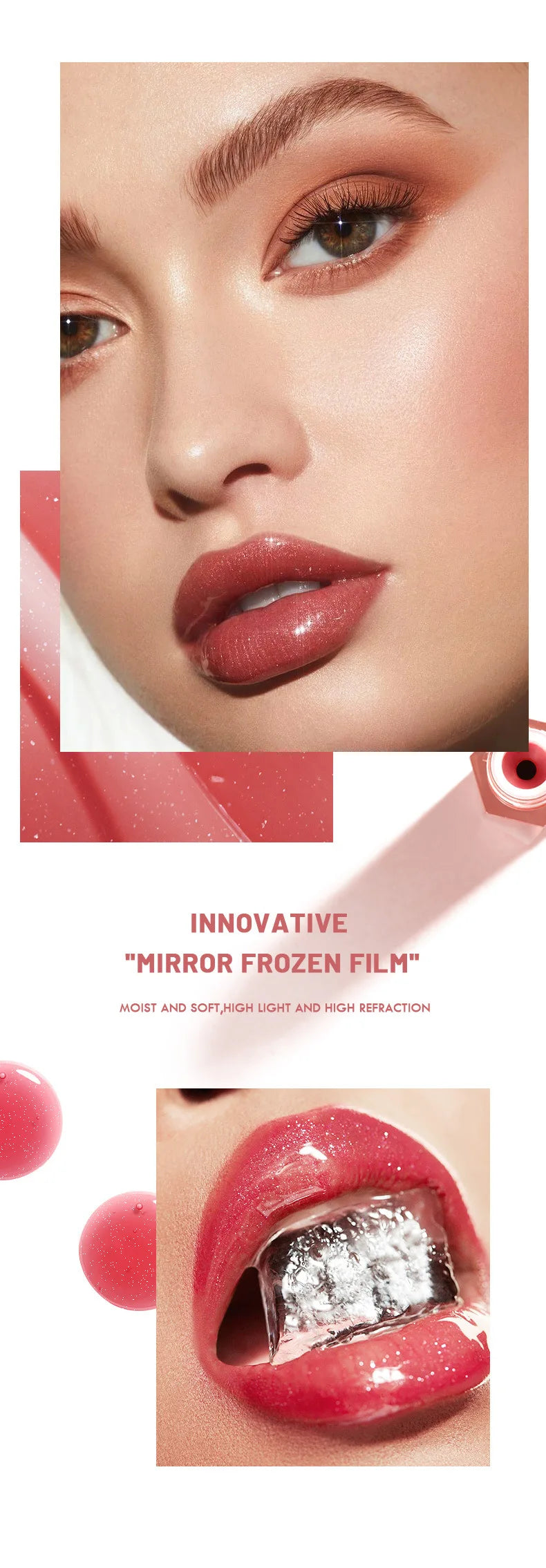 Glitter Liquid Lipstick, Shiny Finish, Smooth & Long-Lasting Waterproof Lip Oil, Gorgeous Lip Makeup Gift For Women