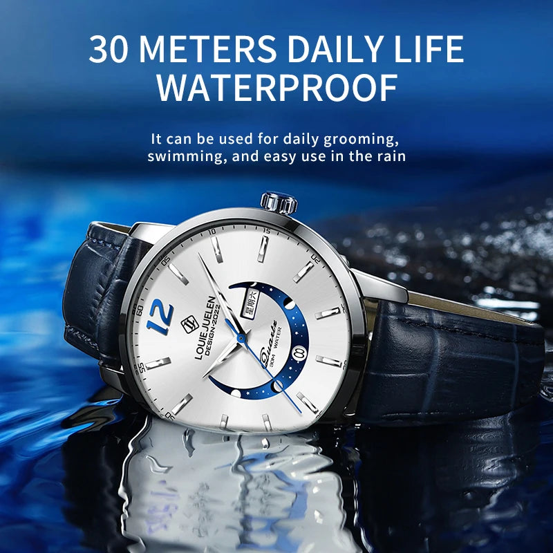Men's Watches Top Brand Luxury Men Wrist Watch Leather Quartz Watch Sports Waterproof Male Clock Relogio Masculino+Box 2023 New