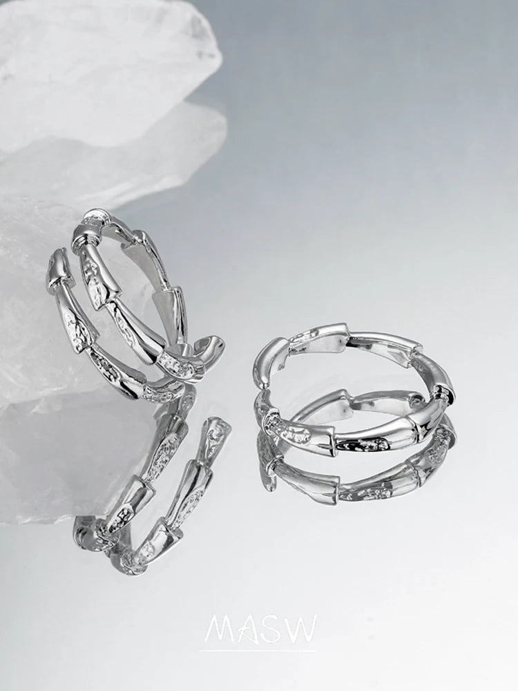 MASW Hip Hop Punk Style Finger Ring For Women Female Gifts Original Design Fashion Jewelry High Quality Metal Ring Hot Sale