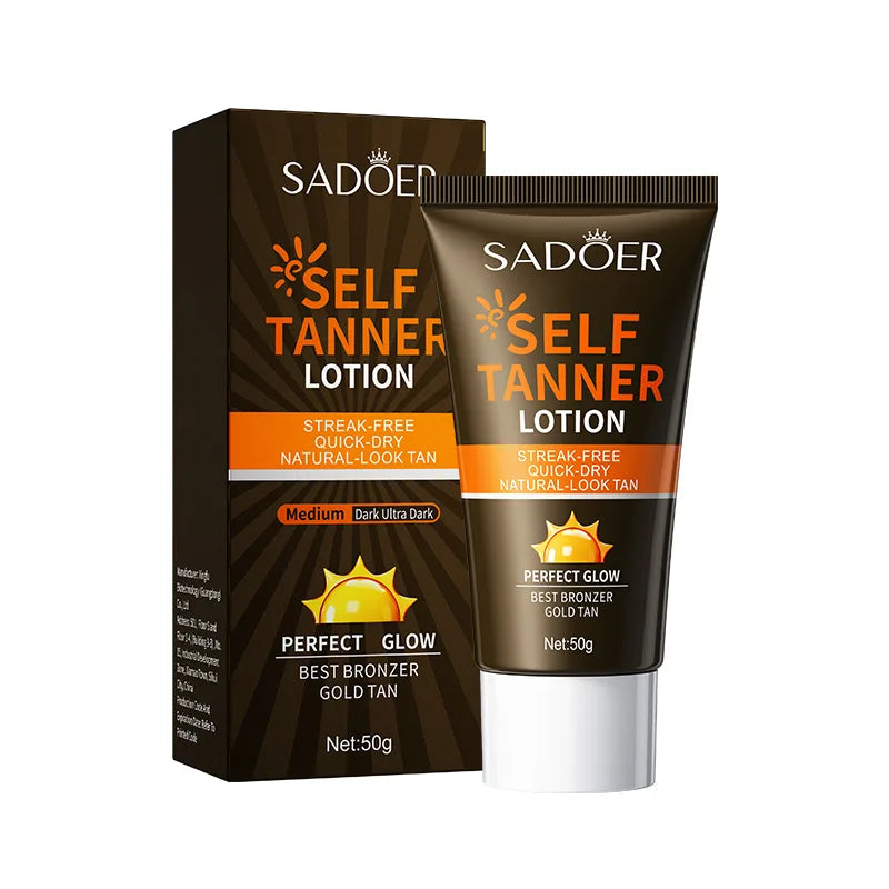 SADOER Body Self Tanners & Bronzer,Summer beach tanning cream darkening lotion,Facial Self Tanners & Bronzers lasting