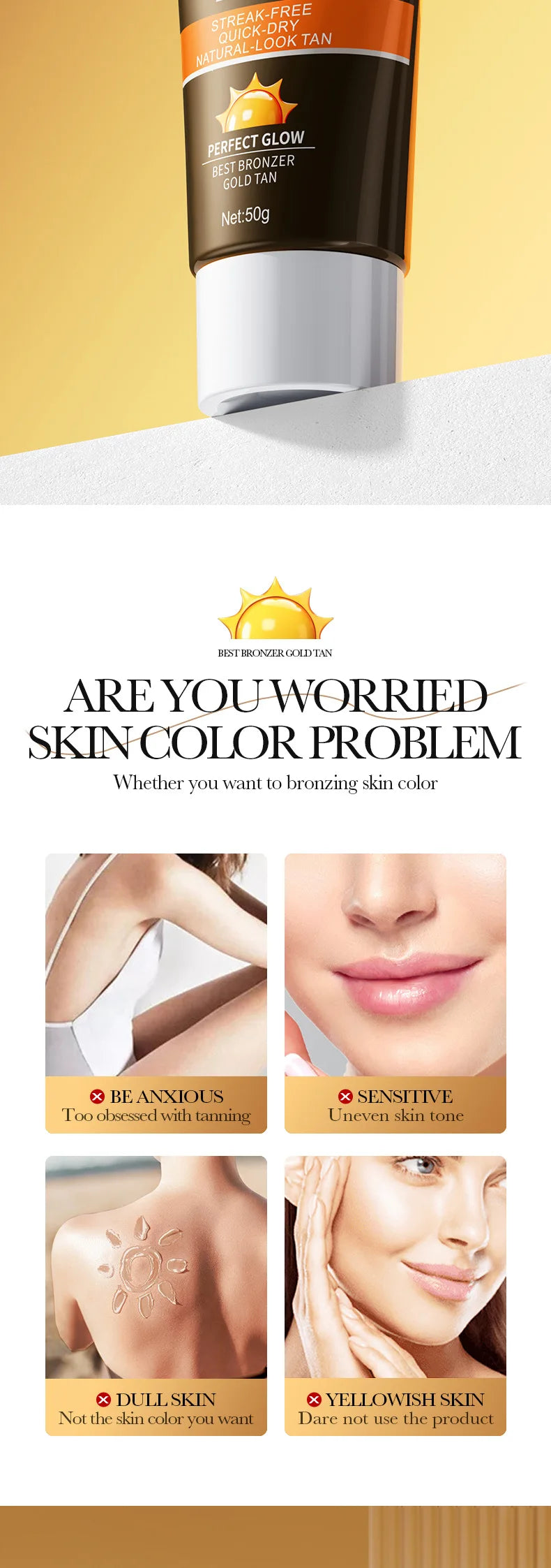 SADOER Body Self Tanners & Bronzer,Summer beach tanning cream darkening lotion,Facial Self Tanners & Bronzers lasting