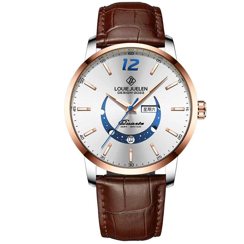 Men's Watches Top Brand Luxury Men Wrist Watch Leather Quartz Watch Sports Waterproof Male Clock Relogio Masculino+Box 2023 New